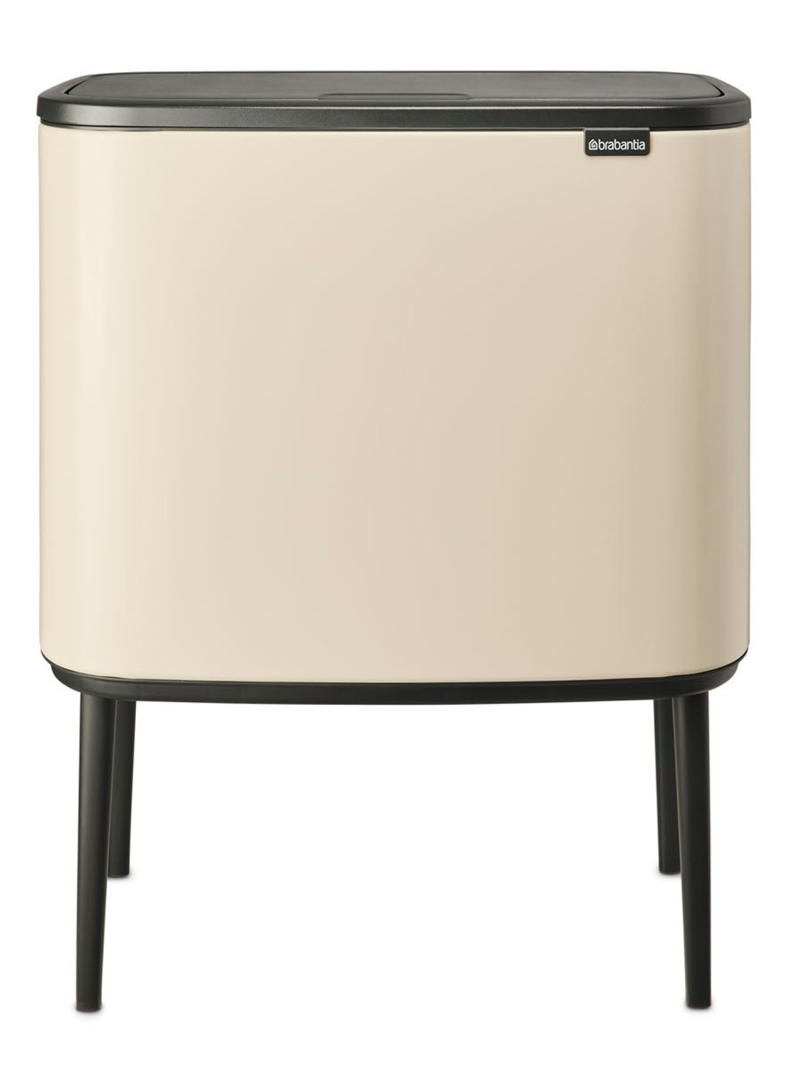 Brabantia Bo Touch Bin recyling duo prullenbak met deksel op pootjes 11 + 23 liter - voorkant gebroken wit