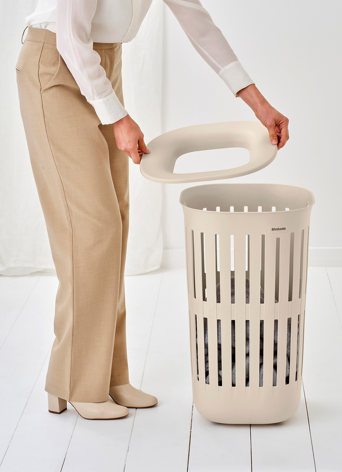 Brabantia Collect-It wasmand 55 liter set van 2 - detail 4 beige