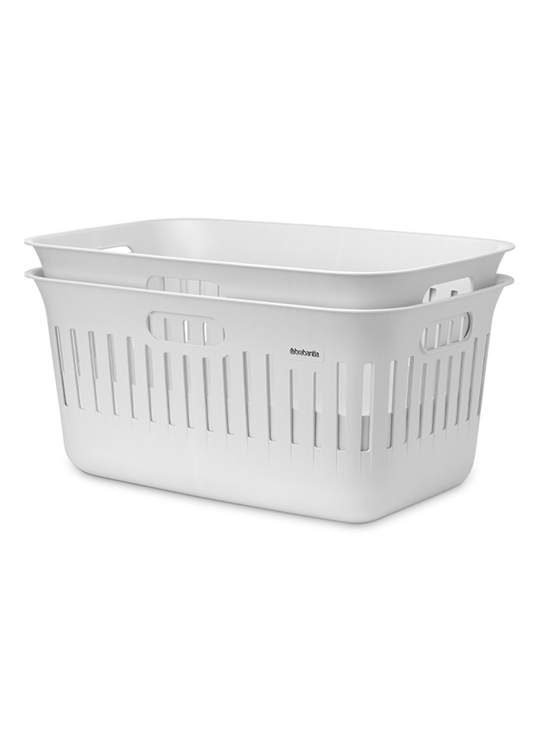Brabantia Collect-It wasmand met deksel 40 liter set van 2 - voorkant 7 wit