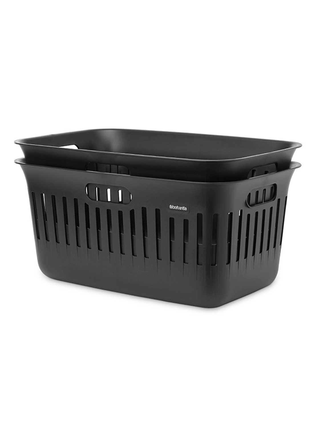 Brabantia Collect-It wasmand met deksel 40 liter set van 2 - voorkant 6 zwart