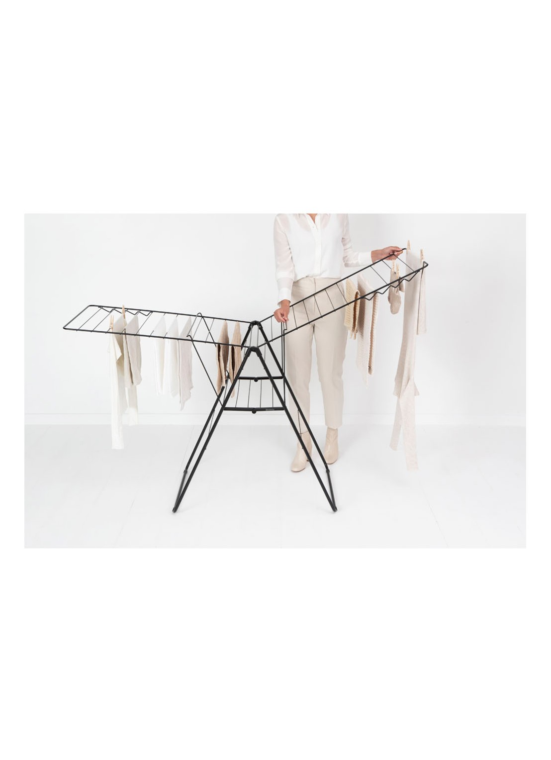 Brabantia Hangon droogrek 25 meter - voorkant 2 zwart