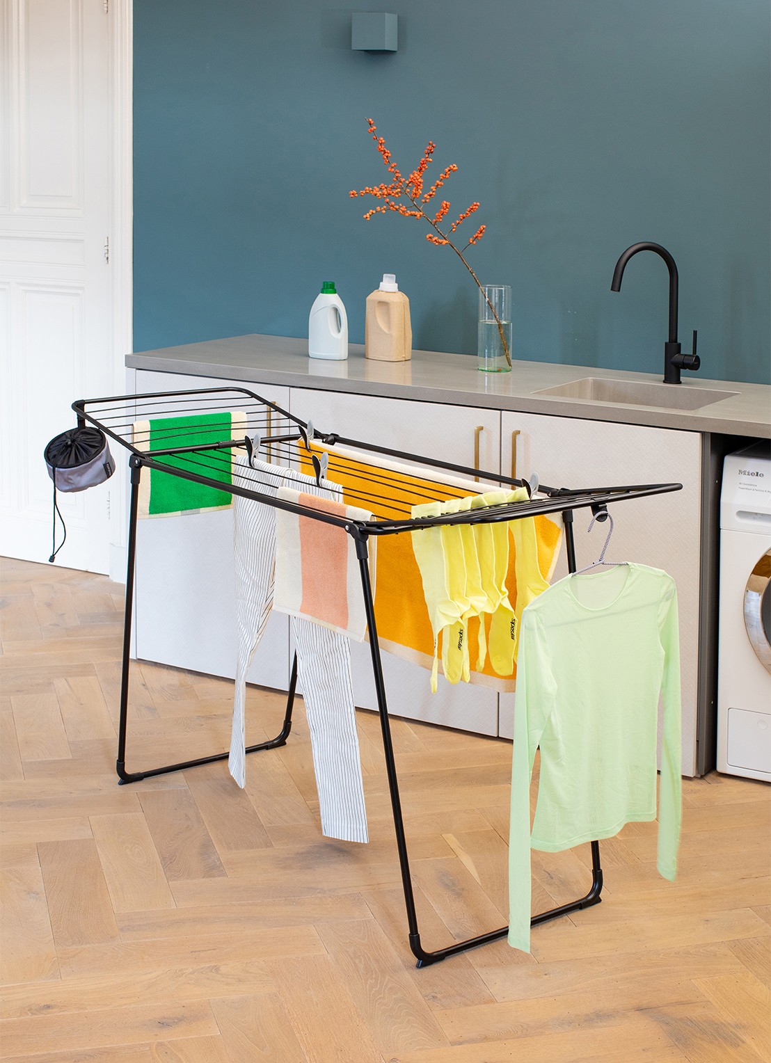 Brabantia HangOn Too droogrek 18 meter - detail 5 zwart