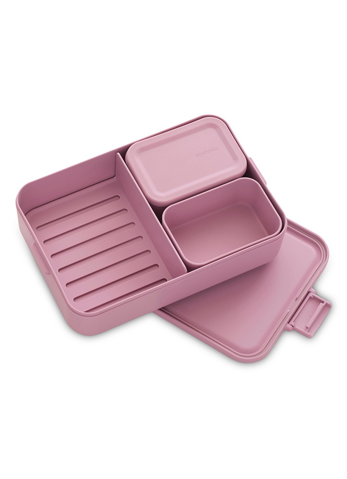 Brabantia Make & Take bento lunchbox/broodtrommel - voorkant 7 donkerroze