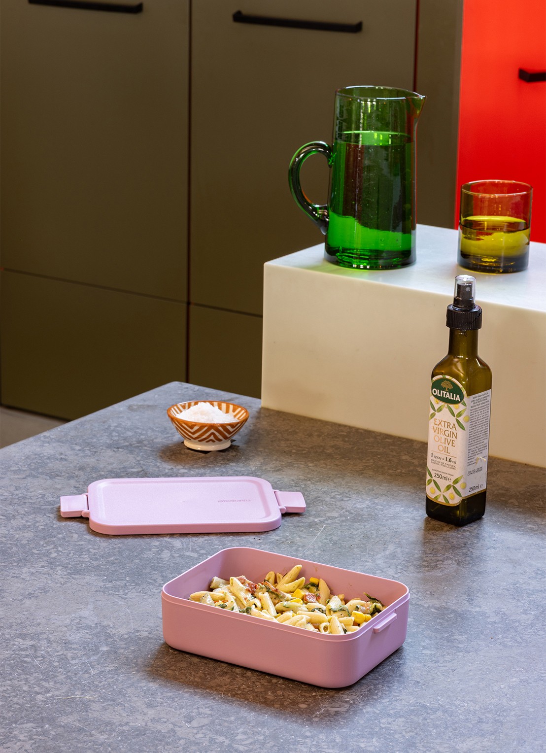 Brabantia Make & Take lunchbox/broodtrommel - detail 6 donkerroze