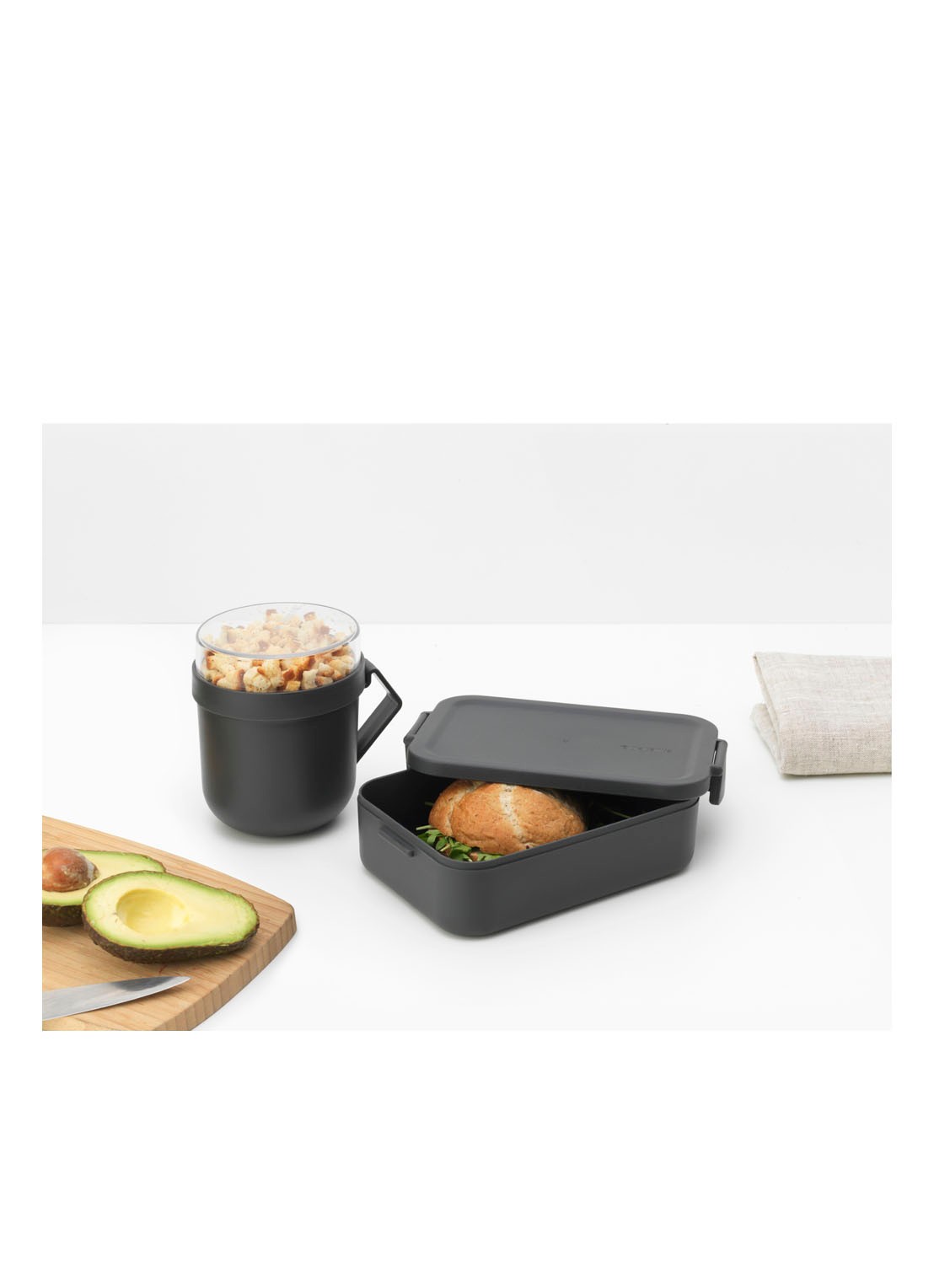 Brabantia Make & Take lunchset 2-delig - achterkant 3 donkergrijs