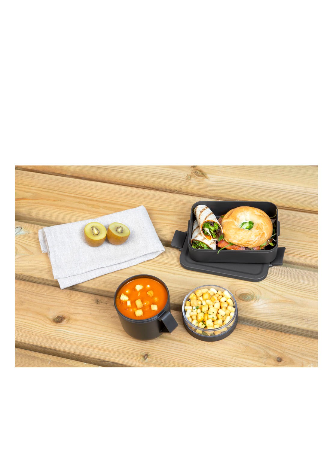 Brabantia Make & Take lunchset 2-delig - detail 4 donkergrijs