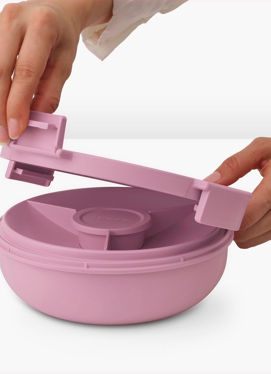 Brabantia Make & Take Salade Lunchbox To Go 1,3 liter - achterkant 5 donkerroze