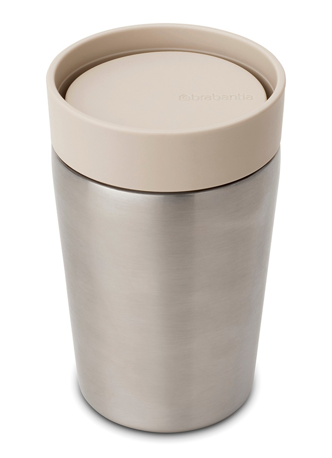 Brabantia Make & Take thermosbeker/koffiebeker 200 ml - voorkant beige