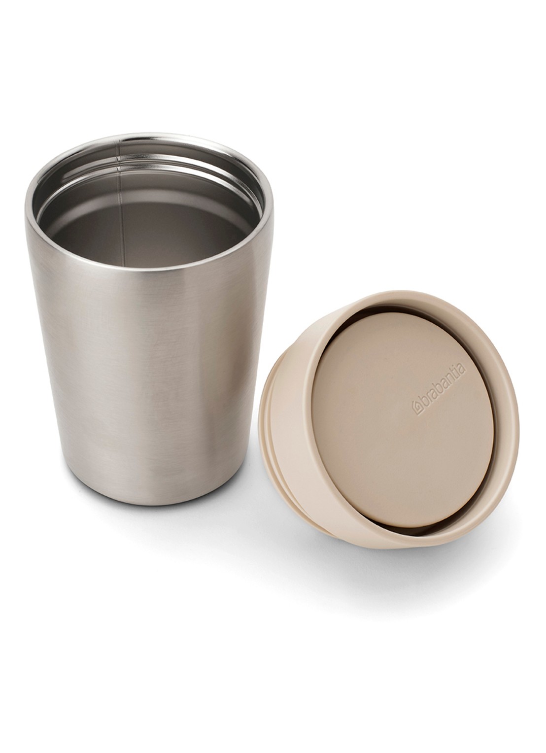 Brabantia Make & Take thermosbeker/koffiebeker 200 ml - voorkant 2 beige