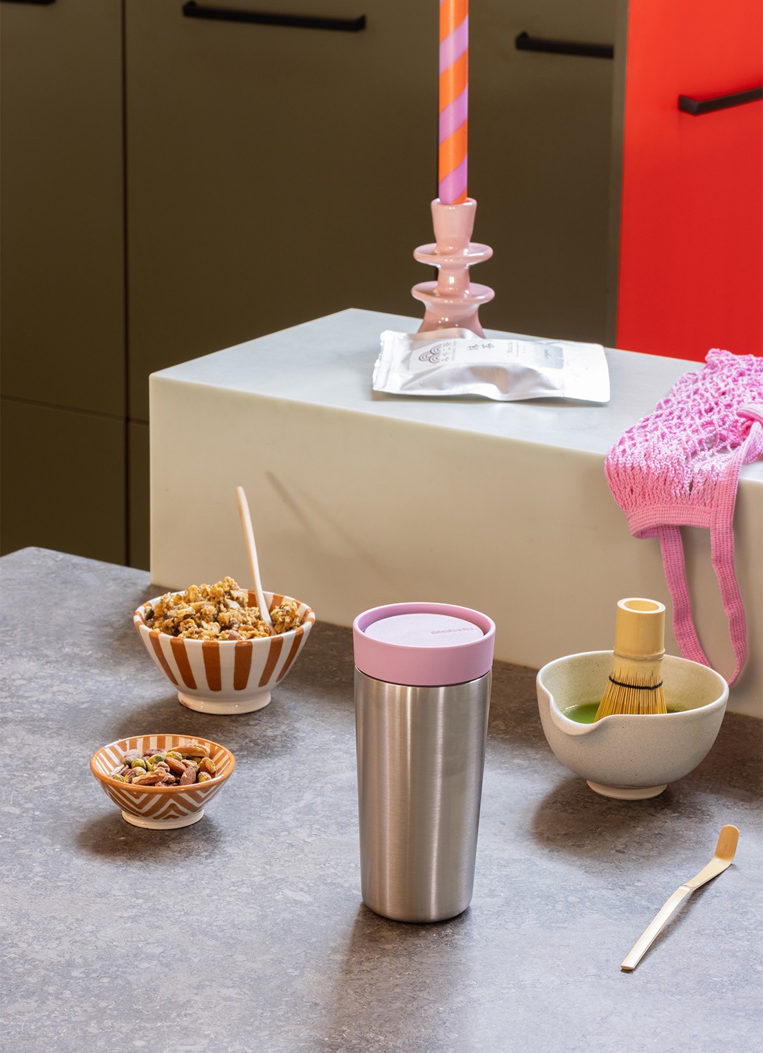 Brabantia Make & Take thermosbeker/koffiebeker 36 cl - detail 7 donkerroze