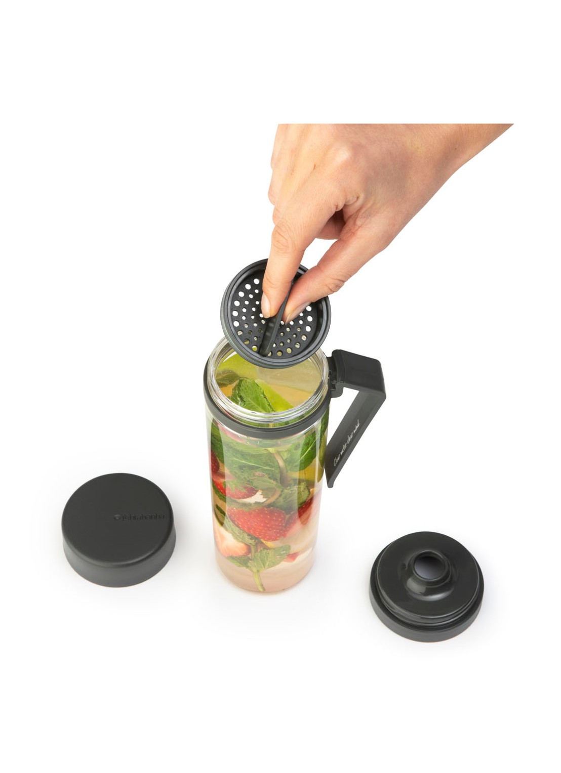 Brabantia Make & Take waterfles met zeef 0,5 liter - detail donkergrijs