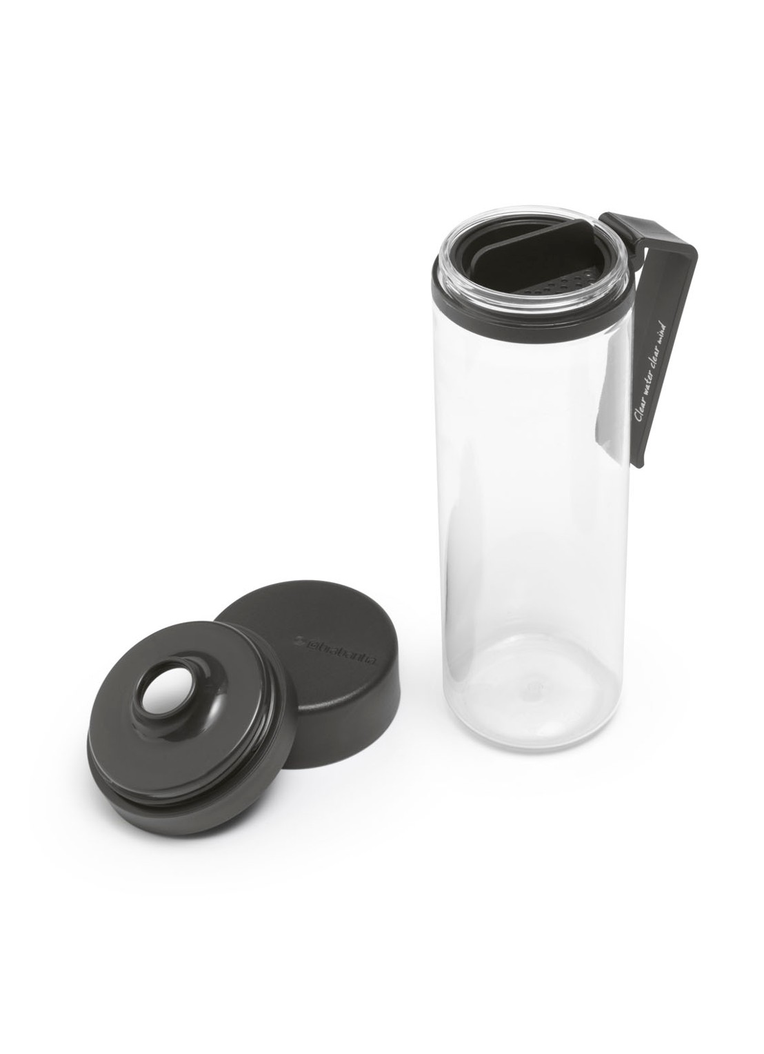Brabantia Make & Take waterfles met zeef 0,5 liter - voorkant 5 donkergrijs