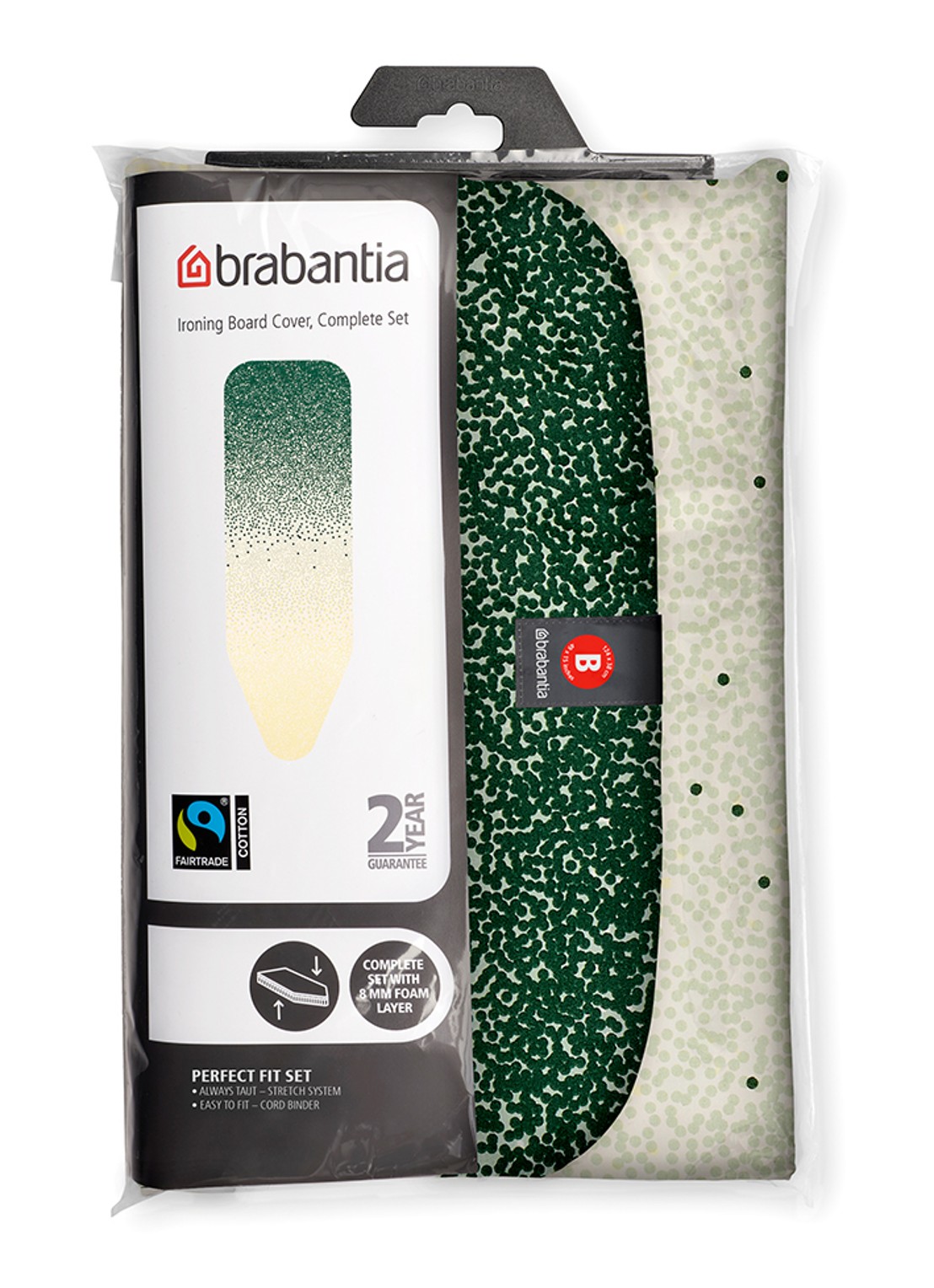 Brabantia New Dawn strijkplankhoes 124 x 38 cm  - voorkant 2 groen