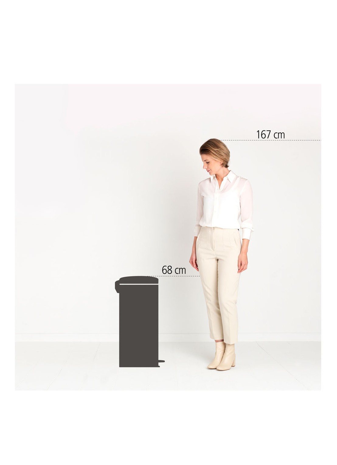 Brabantia NewIcon pedaalemmer 30 liter - detail zwart