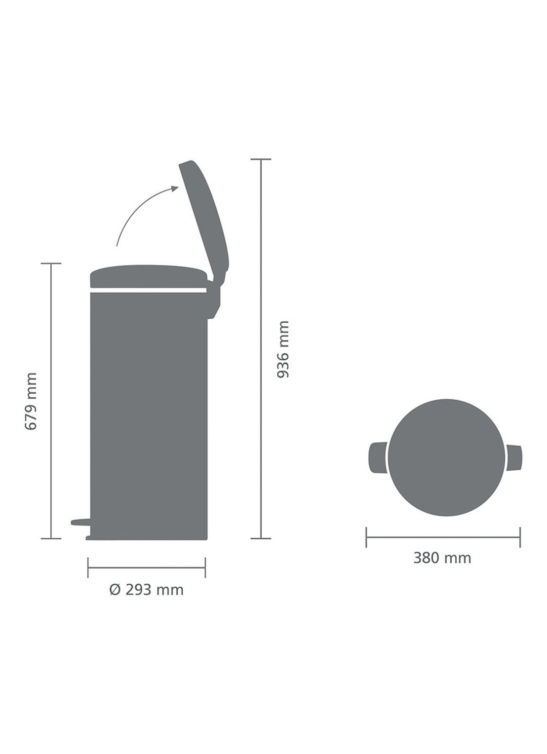 Brabantia NewIcon pedaalemmer 30 liter - detail 3 zwart