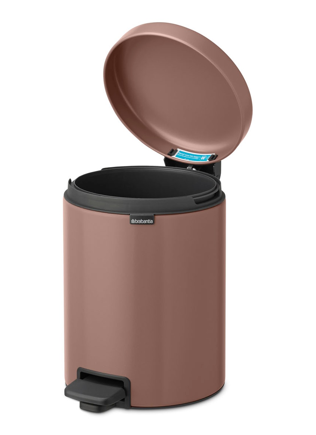 Brabantia NewIcon pedaalemmer 5 liter - voorkant 2 taupe
