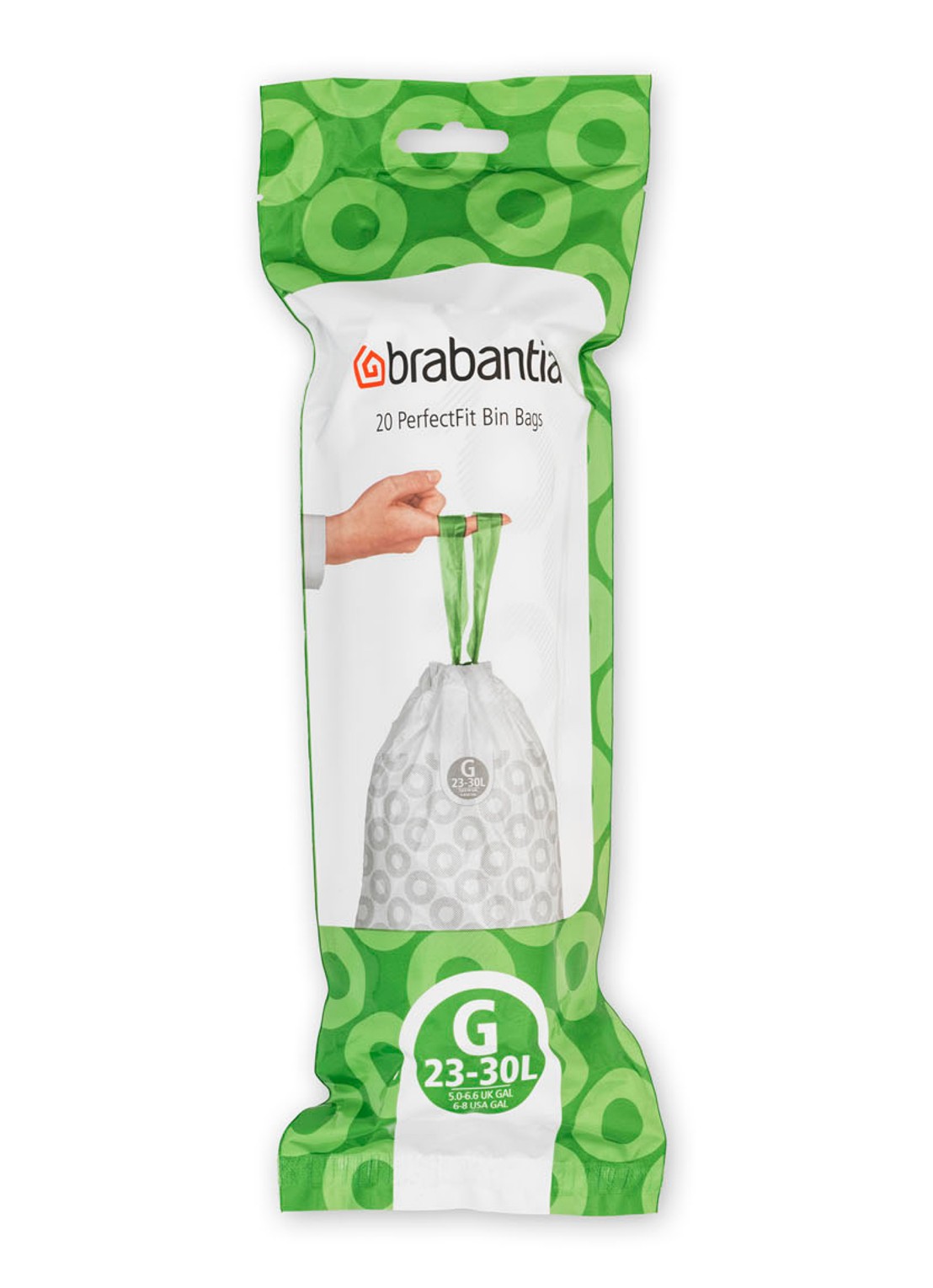 Brabantia Perfect Fit afvalzak code G 23 - 30 liter 6 x 20 stuks - detail 3 wit