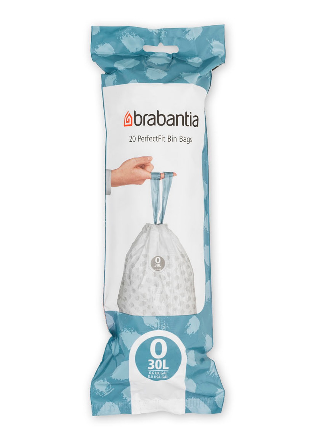 Brabantia Perfect Fit afvalzak code O 30 liter 6 x 20 stuks - voorkant 2 wit