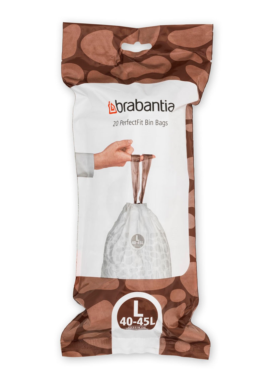 Brabantia Perfect Fit L 20L vuilniszakken 120 stuks  - voorkant 2 wit