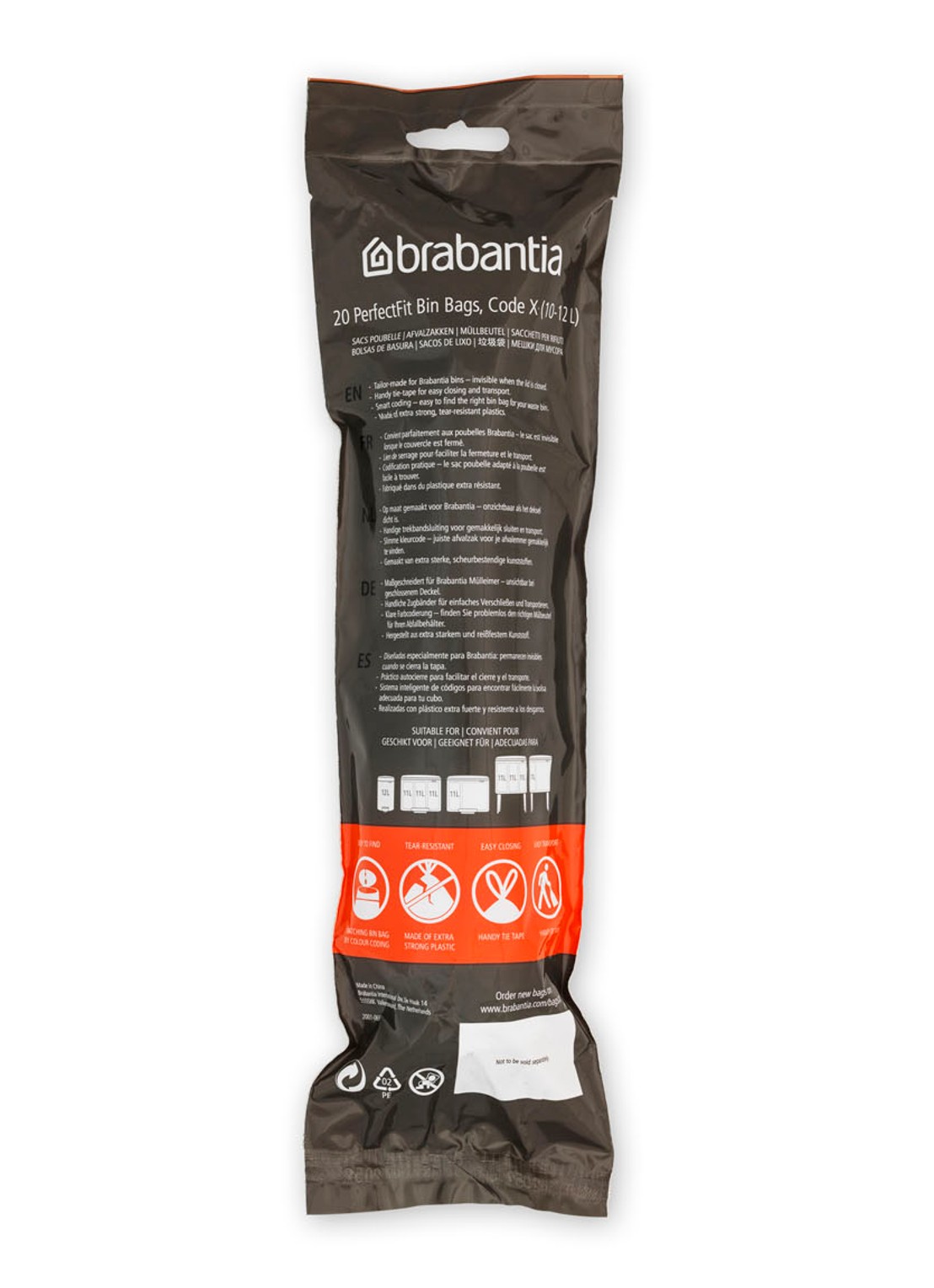 Brabantia Perfect Fit X 10-12L vuilniszak 200 stuks - detail wit