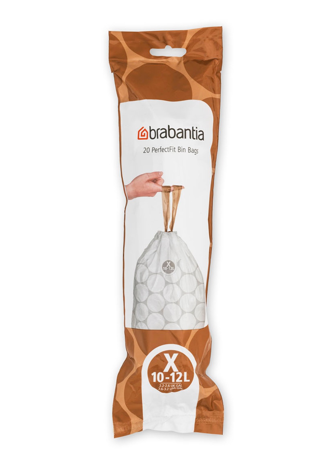 Brabantia Perfect Fit X 10-12L vuilniszak 200 stuks - voorkant 7 wit