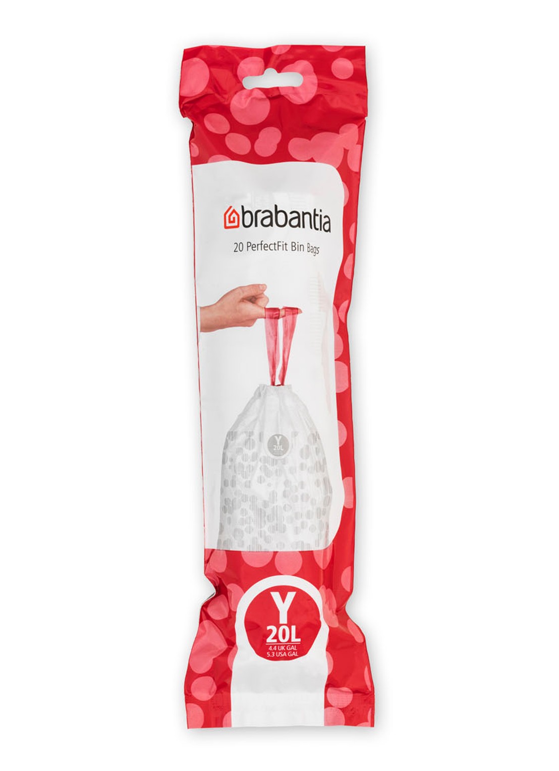 Brabantia Perfect Fit Y 20L vuilniszakken 120 stuks  - voorkant 7 wit