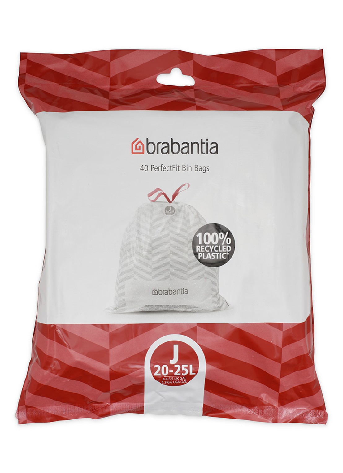 Brabantia PerfectFit Extra Strong J 20-25L vuilniszakken 40 stuks - voorkant wit