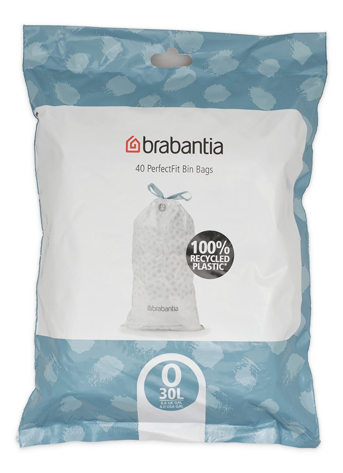 Brabantia PerfectFit Extra Strong O 30L vuilniszakken 40 stuks - voorkant wit