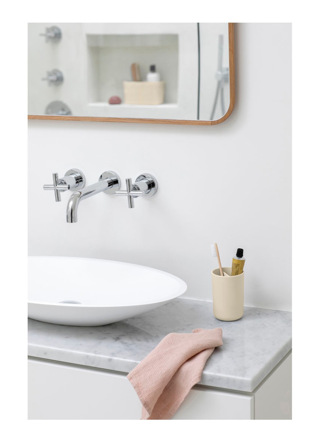 Brabantia ReNew tandenborstelhouder 11 cm - voorkant 2 beige