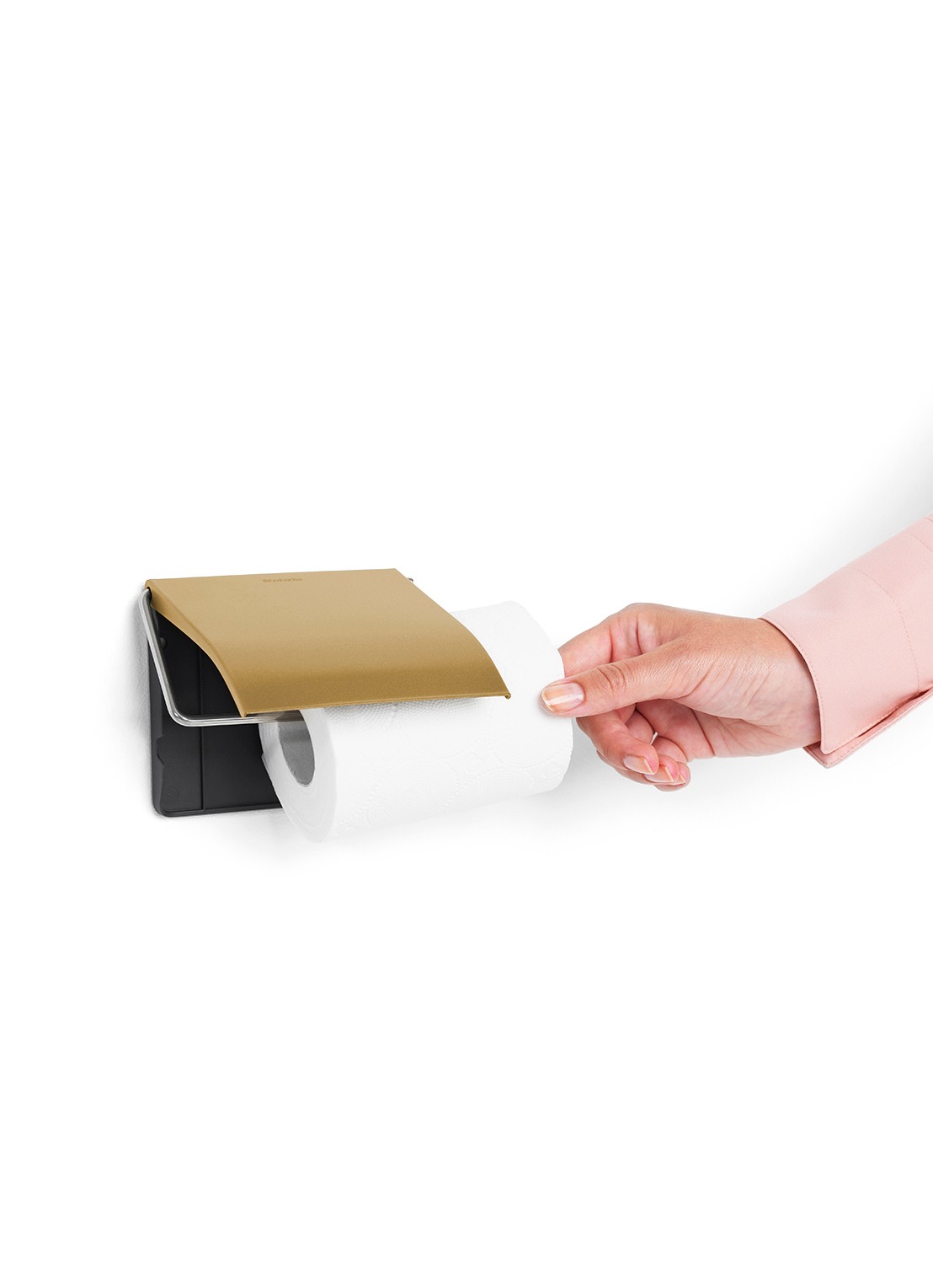 Brabantia ReNew toiletrolhouder met klep - detail 2 goud