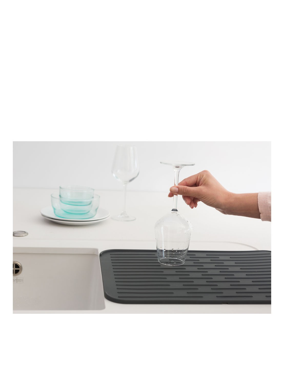 Brabantia Sink Side afdruipmat van silicone - voorkant 2 donkergrijs