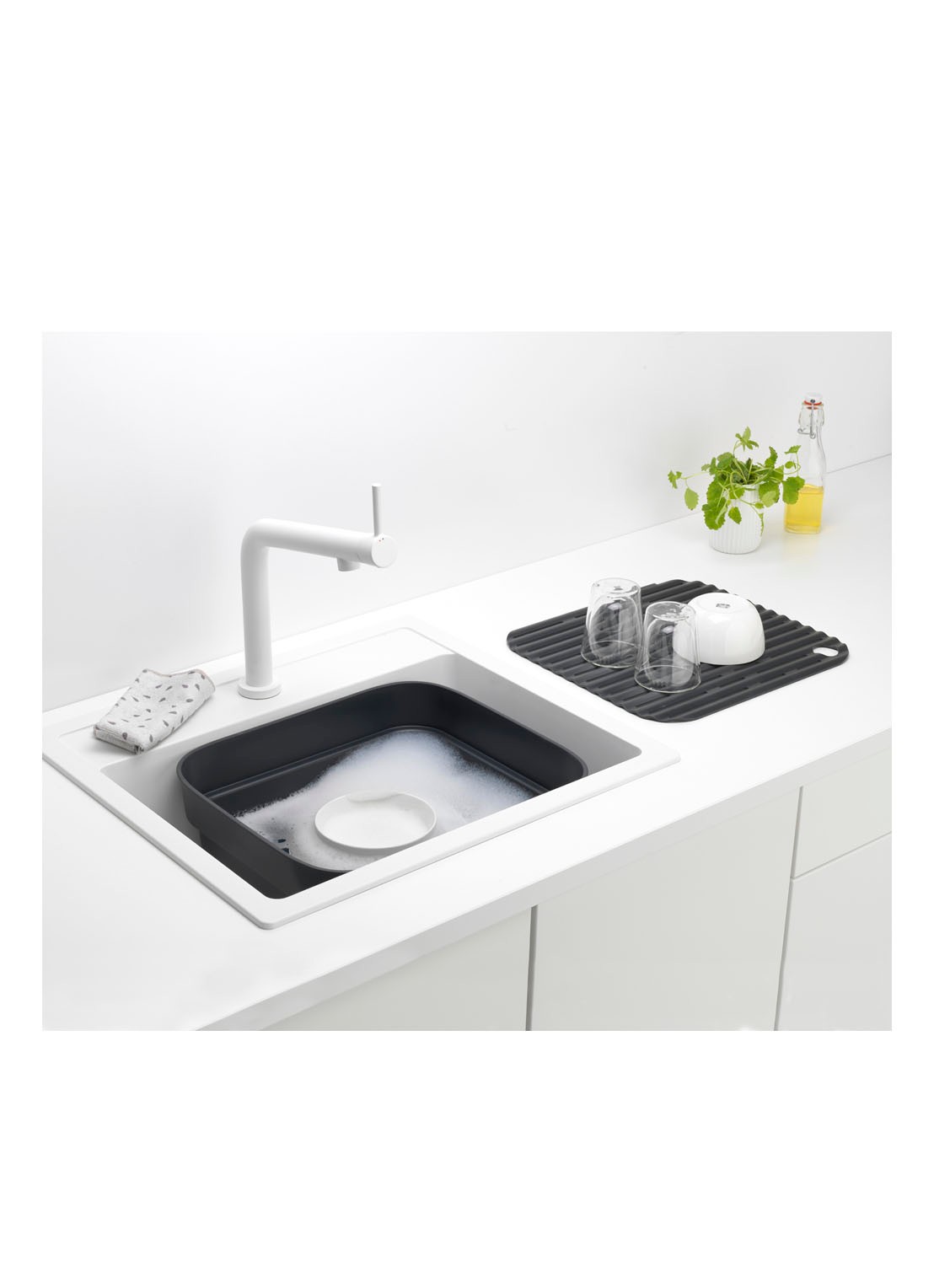 Brabantia Sink Side afwasbak met droogrek - detail 7 antraciet