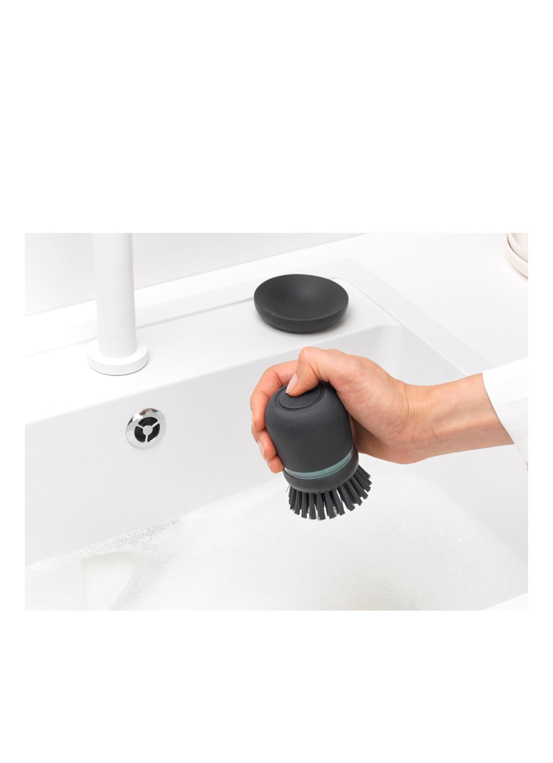Brabantia Sink Side afwasborstel met zeepreservoir - detail 3 antraciet