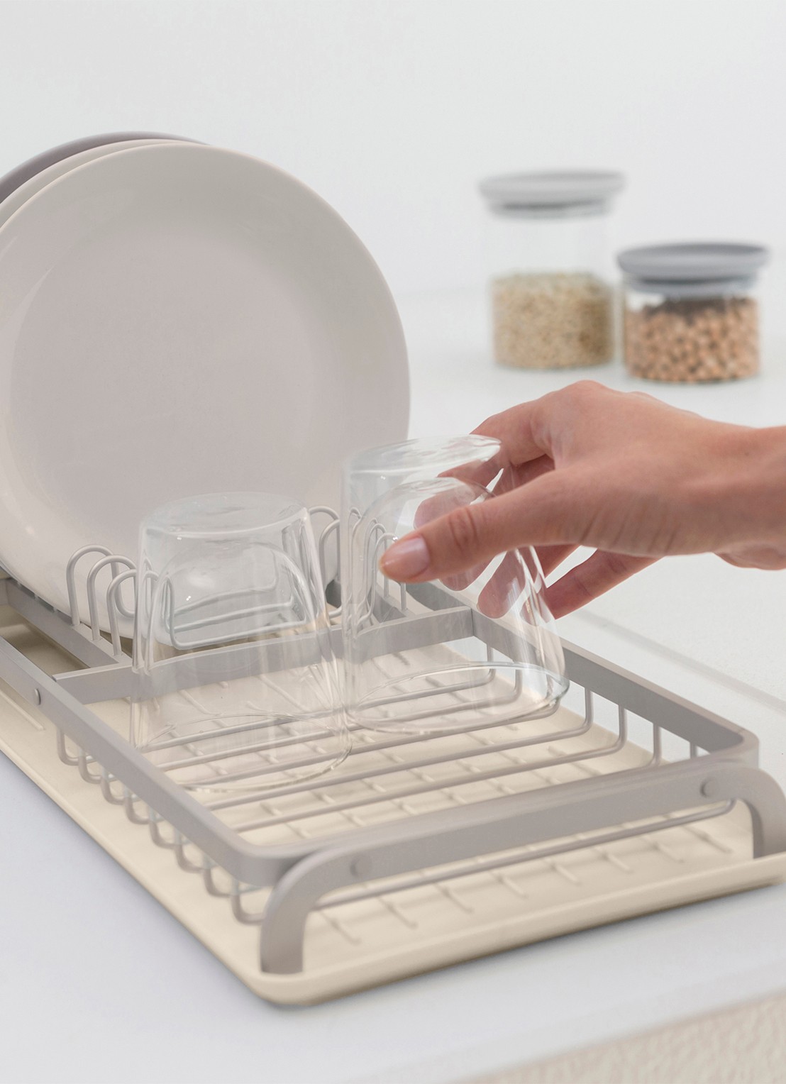 Brabantia SinkSide afdruiprek met bestekhouder - detail 4 beige