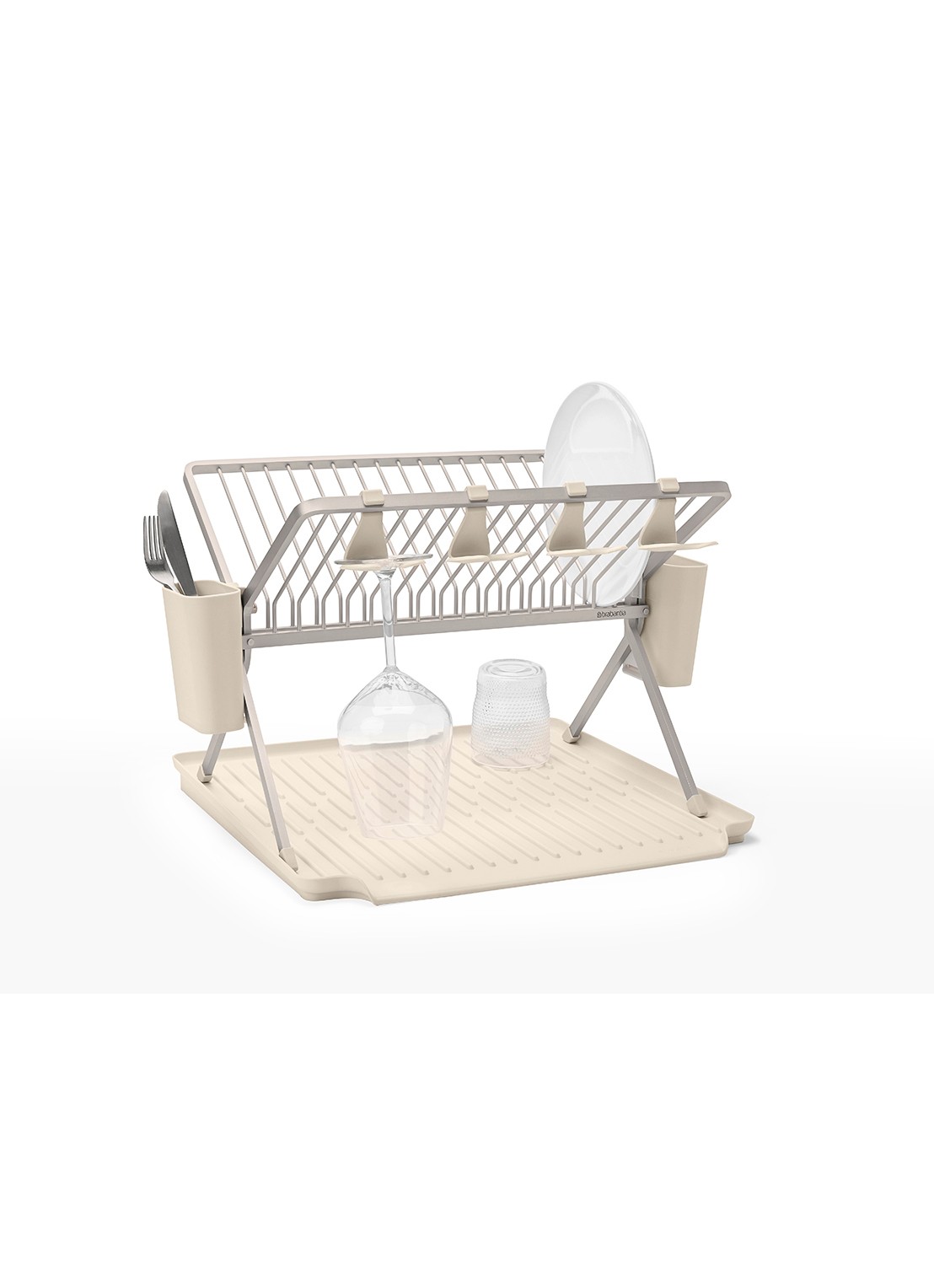 Brabantia SinkSide afdruiprek met bestekhouder - voorkant 6 beige