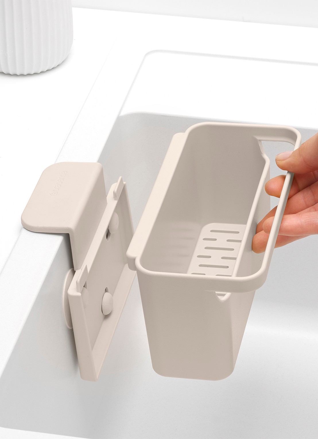Brabantia SinkSide gootsteen organizer met vaatdoekhouder - detail 4 beige