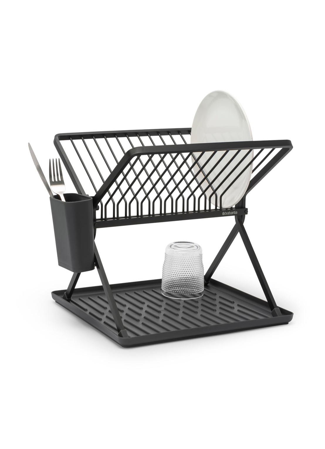 Brabantia SinkSide inklapbaar afdruiprek 33 x 37 cm - voorkant 2 donkergrijs