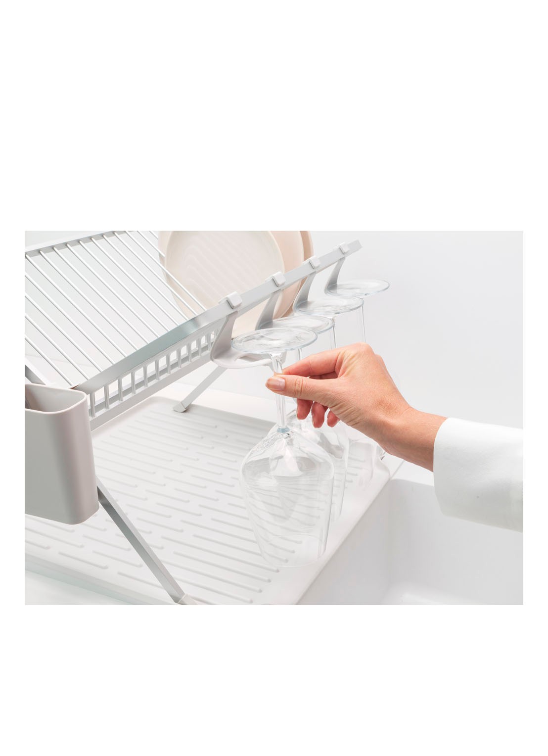 Brabantia SinkSide inklapbaar afdruiprek 42 x 51 cm - achterkant 7 lichtgrijs