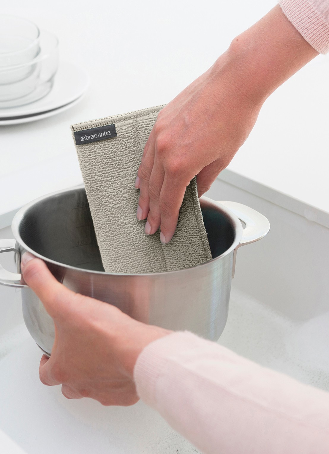 Brabantia SinkSide microvezeldoekjes 16 x 22 cm set van 3  - achterkant 6 groen