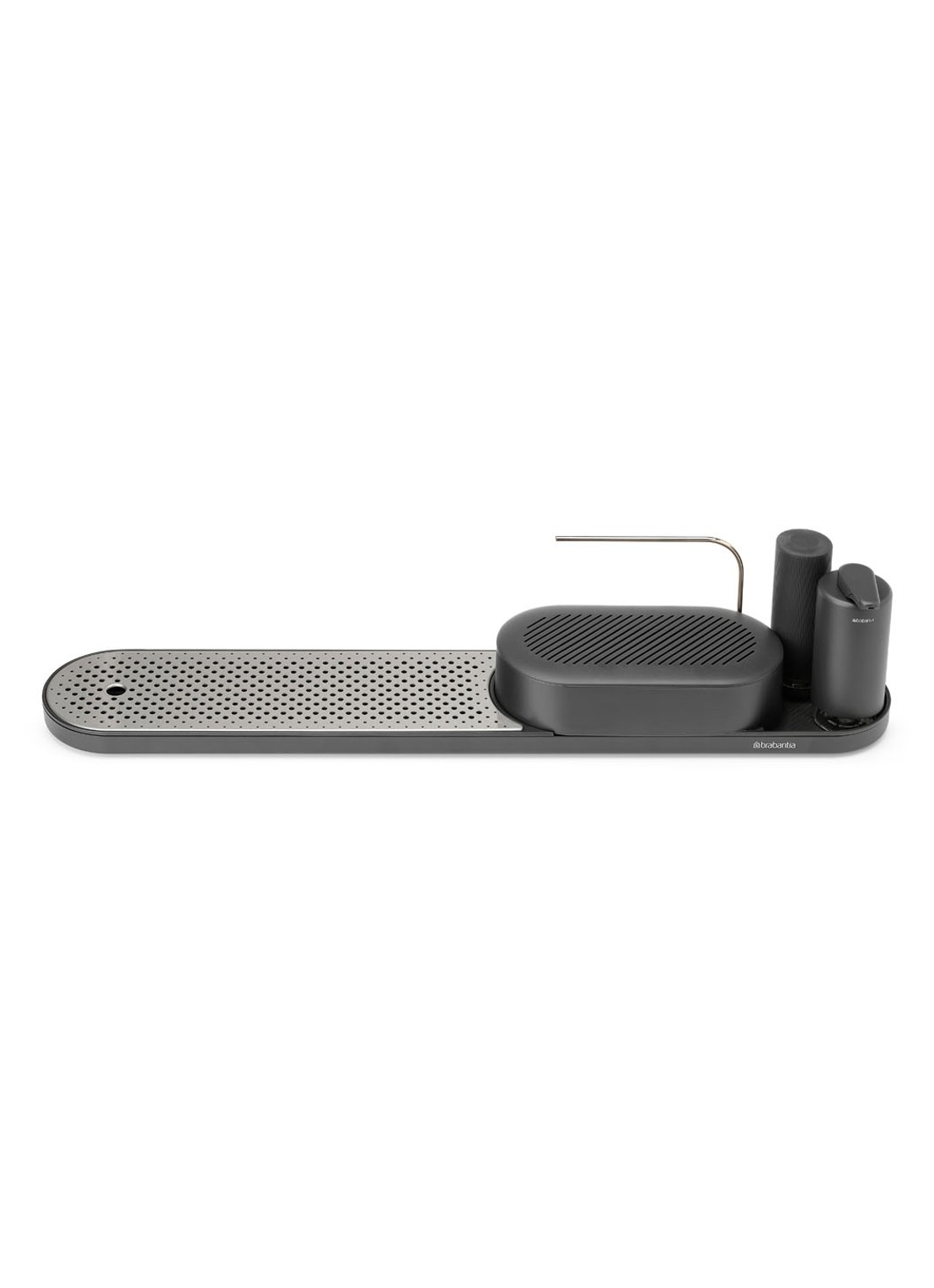Brabantia SinkStyle gootsteen organizer set  4-delig  - voorkant middengrijs