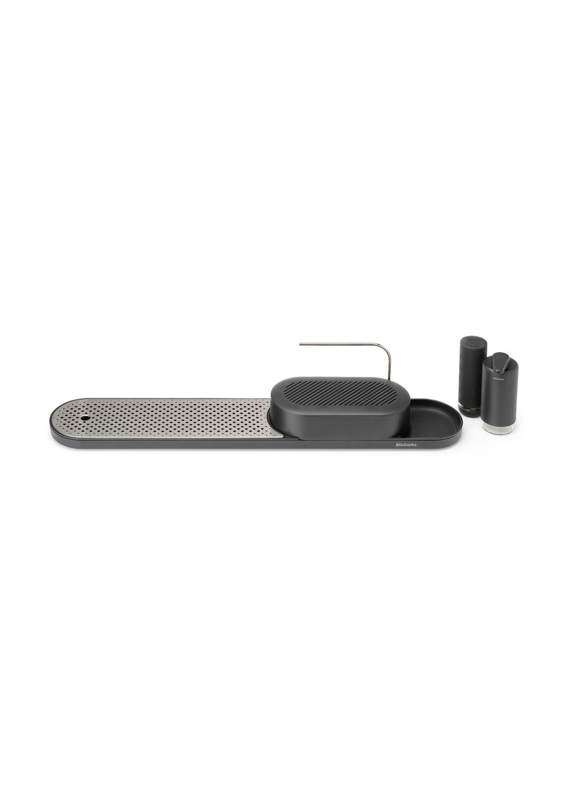 Brabantia SinkStyle gootsteen organizer set  4-delig  - voorkant 2 middengrijs