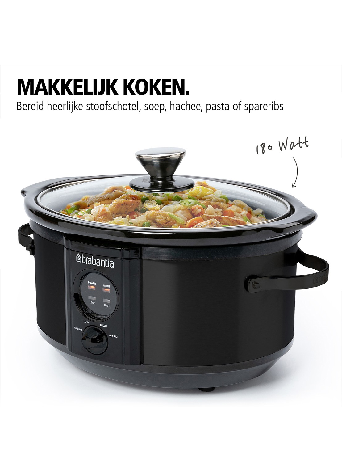 Brabantia Slowcooker BBEK1081MB - detail zwart