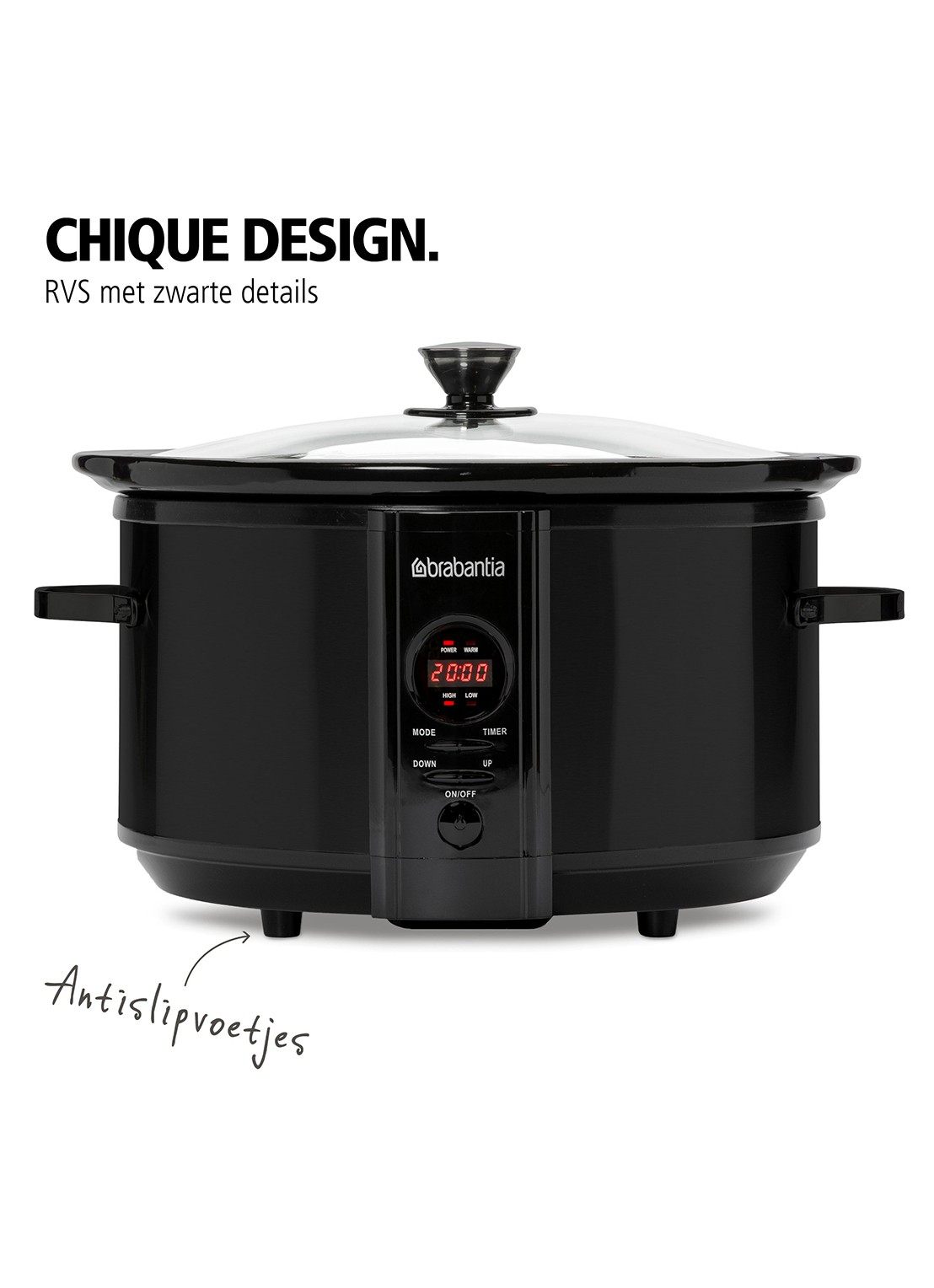 Brabantia Slowcooker BBEK1083MB - detail 4 zwart