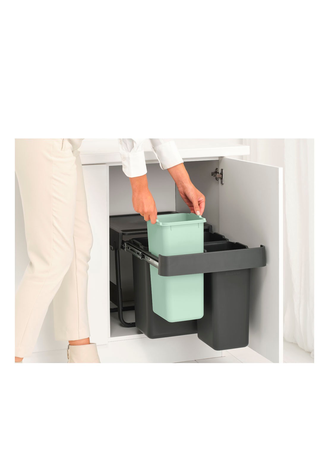 Brabantia Sort & Go inbouw prullenbak 10 + 10 + 20 liter - detail 5 multicolor