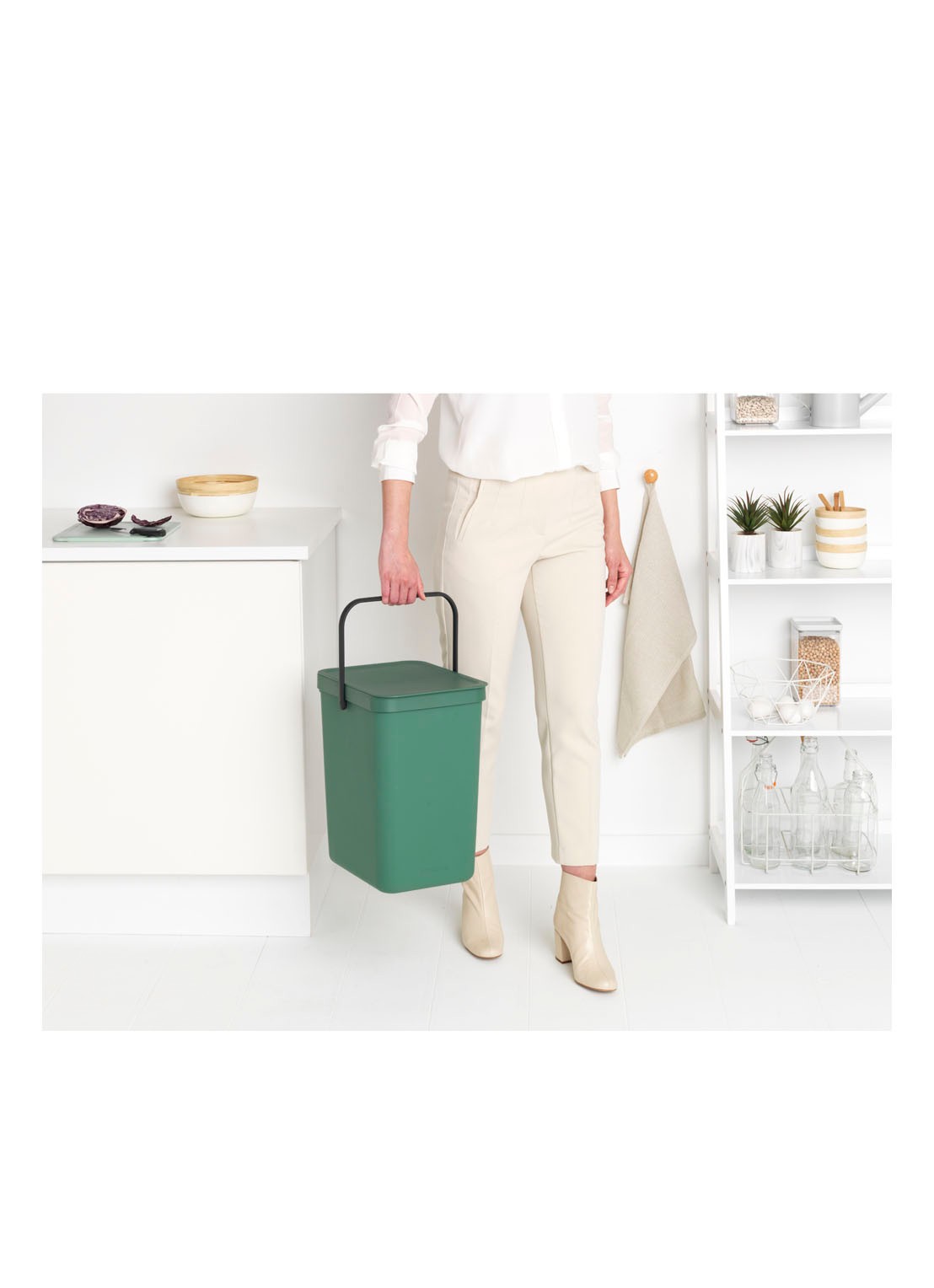 Brabantia Sort & Go prullenbak 25 liter - detail 4 olijfgroen