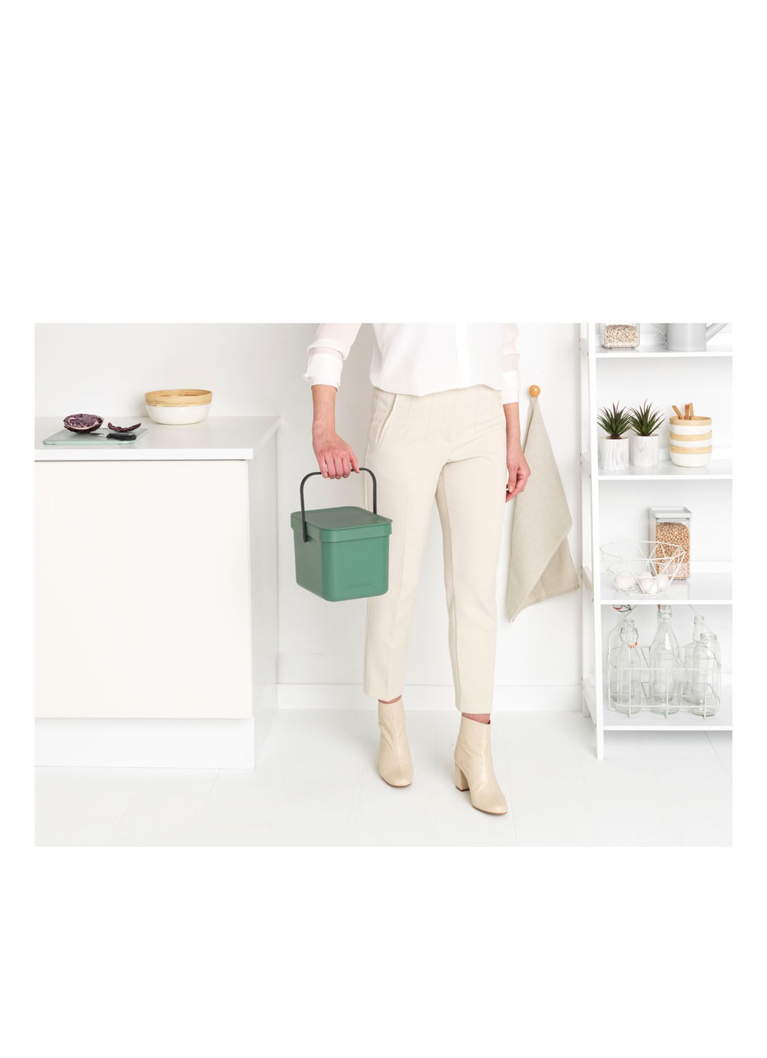Brabantia Sort & Go prullenbak 6 liter - detail 3 olijfgroen