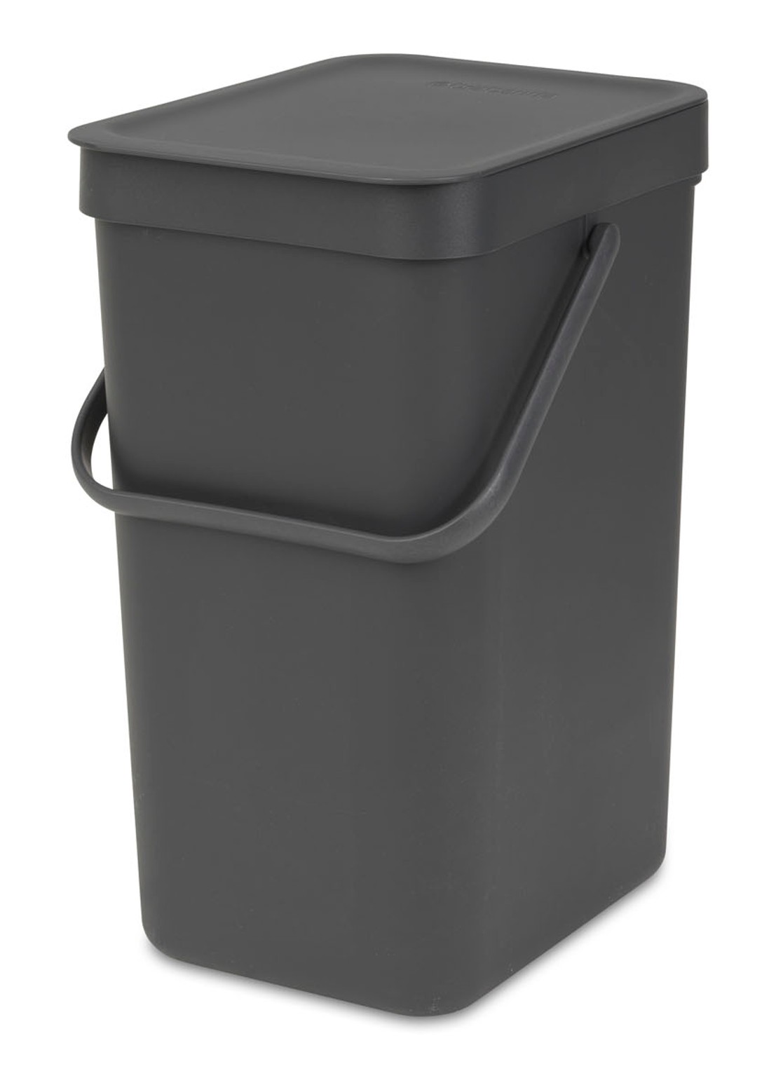Brabantia Sort & Go prullenbak met hengsel 12 liter - voorkant 2 antraciet