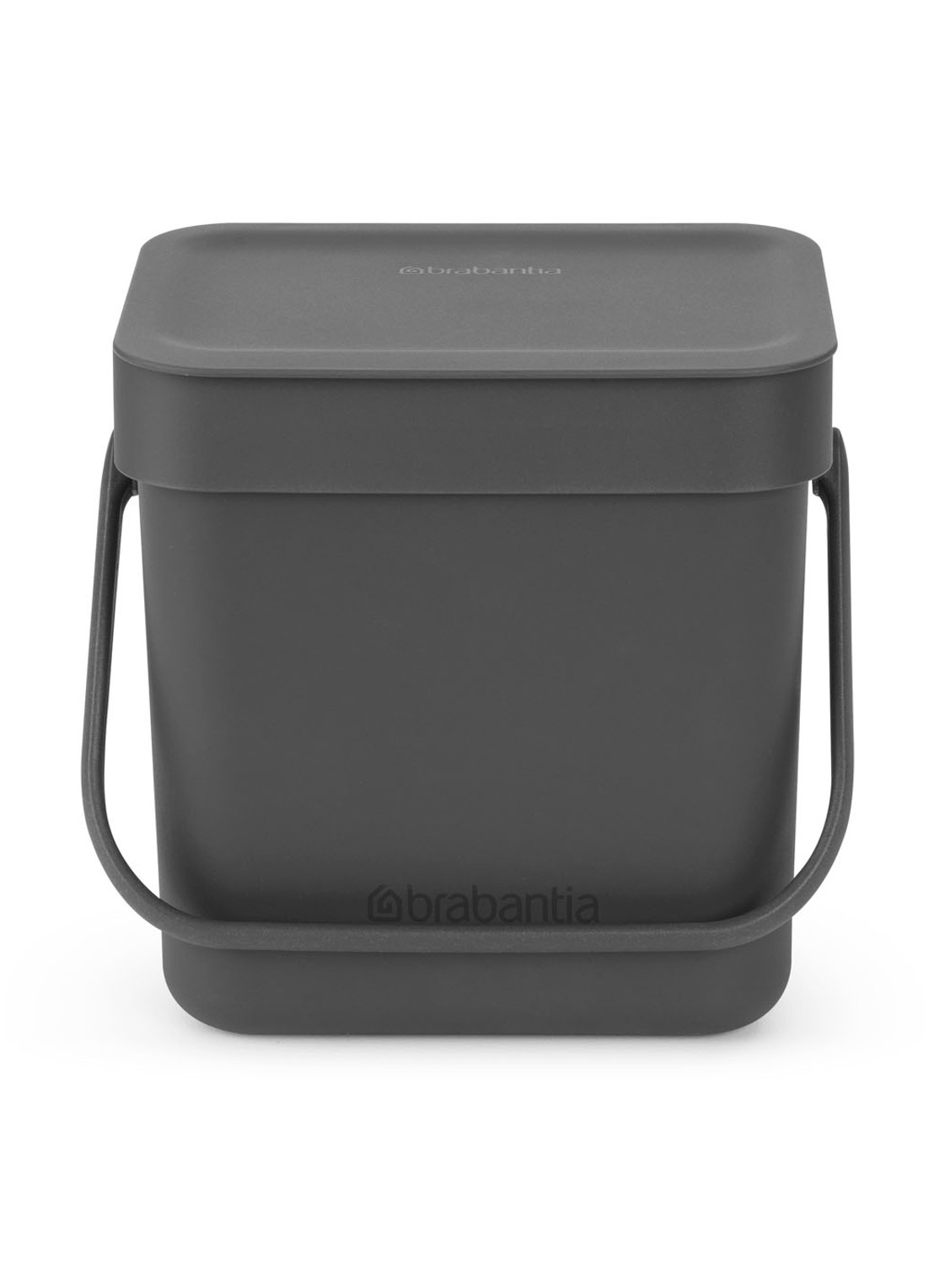 Brabantia Sort & Go prullenbak met hengsel 3 liter - voorkant 6 antraciet