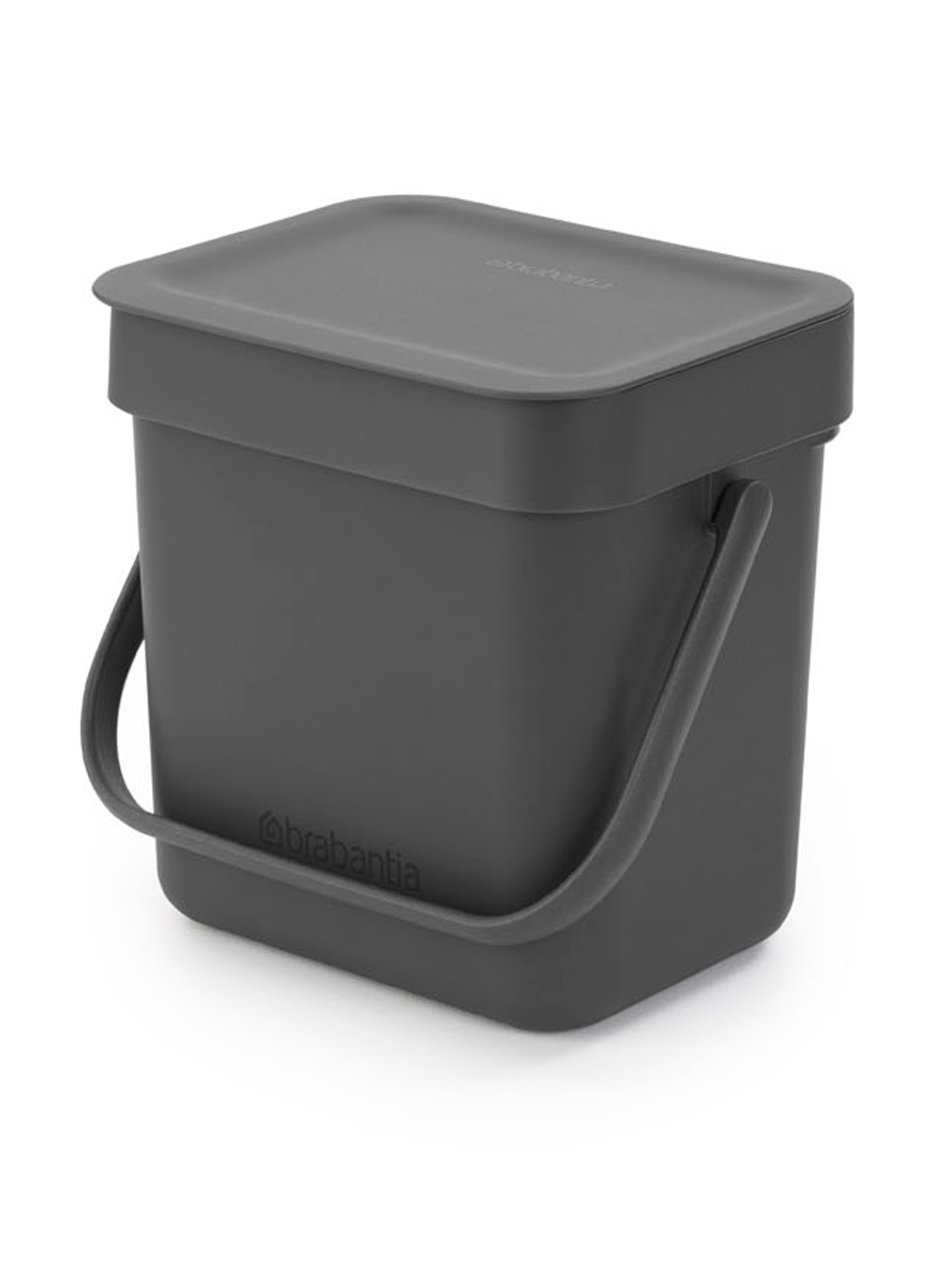 Brabantia Sort & Go prullenbak met hengsel 3 liter - voorkant 7 antraciet