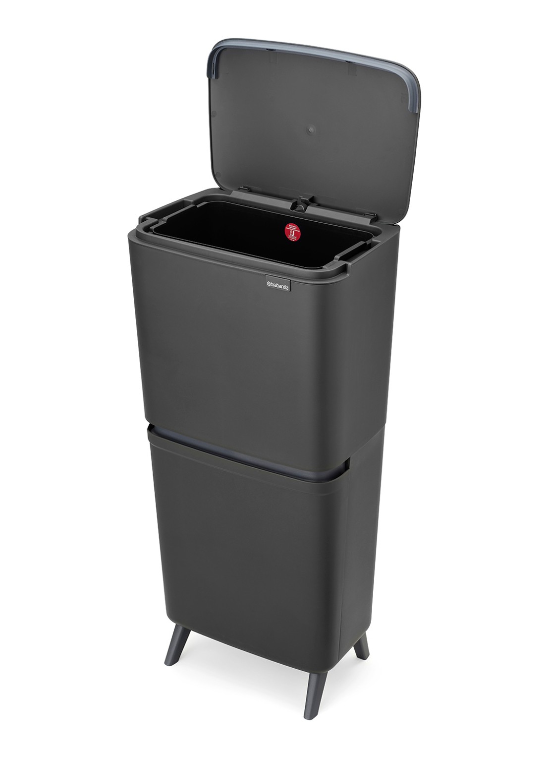 Brabantia SortUp prullenbak met deksel 45 liter - voorkant 8 antraciet